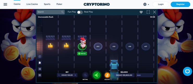 casino chicken road game